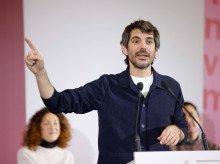 Minister of Culture, Ernest Urtasun attending event "Work less, live better",  in Barcelona