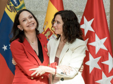 María Corina Machado e Isabel Díaz Ayuso, en la Puerta del Sol