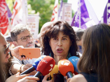 La ministra de igualdad Ana Redondo en el manifestación del 1 de mayo en Valladolid