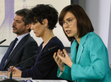 Imagen tomada este martes de Diana Morant en la rueda de prensa posterior al Consejo de Ministros