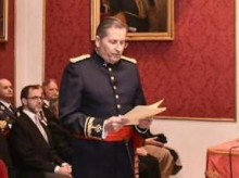 Eel Jefe de Estado Mayor del Ejército de Tierra (JEME), General de Ejército Amador Enseñat y Berea, en la Real Academia de Ciencias Morales y Políticas