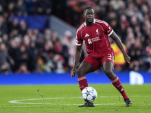 Ibrahima Konate, en un partido de esta temporada con el Liverpool