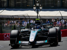 Mercedes' Italian driver Kimi Antonelli takes part in the third practice session at the Monaco street circuit in Monaco, ahead of the Monaco Formula 1 Grand Prix, on June 6, 2026. (Photo by Andrej ISAKOVIC / AFP)