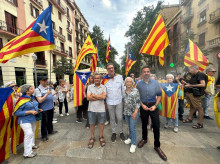 Activistas independentistas con banderas esteladas, en una imagen de archivo