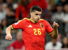 VANCOUVER, BRITISH COLUMBIA - JUNE 26: Matias Fernandez-Pardo #26 of Belgium controls the ball during the FIFA World Cup 2026 Group G match between New Zealand and Belgium at BC Place Vancouver on June 26, 2026 in Vancouver, British Columbia.   Emilee Chinn/Getty Images/AFP (Photo by Emilee Chinn / GETTY IMAGES NORTH AMERICA / Getty Images via AFP)