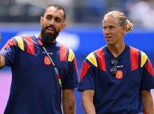 Borja Iglesias y Marcos Llorente durante el mundial
