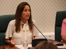 La consejera de Educación, Esther Niubó, durante su comparecencia en el Parlament