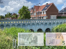 Puente del billete de 5 euros en Spijkenisse (Países Bajos)