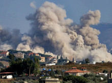 Smoke rises following an Israeli controlled-explosion on the village of Kfartibnit as seen from Nabatieh in southern Lebanon on July 29, 2026. While violence has declined since the signing of a preliminary US-Iran deal in June and the Lebanon-Israel agreement, Lebanon continues to report intermittent Israeli strikes and artillery shelling on the south. Lebanon's army on July 26 condemned ongoing Israeli military activities that it said were preventing its full deployment under the framework deal. (Photo by Ammar Ammar / AFP) /