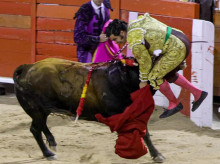 Momento de la cogida de Morante de la Puebla en Palma de Mallorca