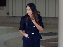Paula Echevarría en el tanatorio de su padre, a 31 de julio de 2026, en Candás