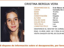 Cartel de desaparecida de Cristina Bergua, hace ya casi 30 años