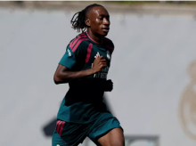 Yan Diomandé en su primer entrenamiento con el Real Madrid