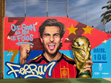 Mural en homenaje a Ferran Torres en Foios (Valencia)