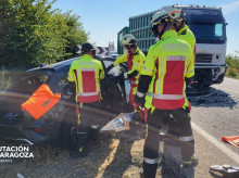 Accidente en la N-122 entre Bulbuente y Maleján (Zaragoza) en el que han muerto cuatro personas