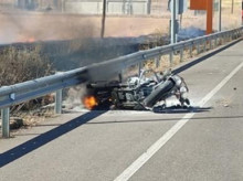 Moto accidentada en Almuradiel