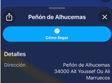 Las islas Chafarinas y el peñón de Alhucemas, con ubicación de Marruecos