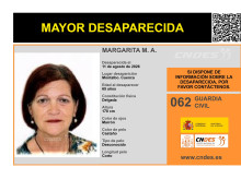 Imagen de la ficha de desaparecida de Margarita.