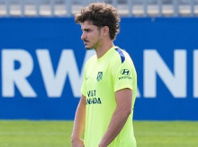 Julián Álvarez, durante un entrenamiento con el Atlético de Madrid