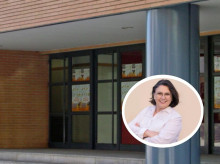 Montaje del centro y de Amparo Medina, portavoz de Compromís