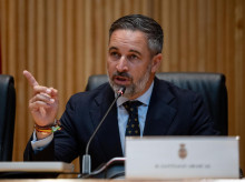 El líder de Vox, Santiago Abascal, en unas jornadas sobre desregulación en el Congreso