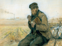 Detalle de El vagabundo de Jean-François Raffaëlli