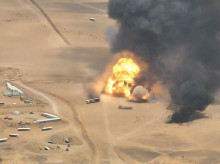 u
Un ataque con misiles balísticos contra camiones que transportaban equipo militar desde Arabia Saudí al campamento militar de Al-Wadiah