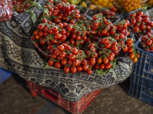 Tomates cherry en un mercado, en Marruecos