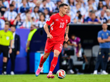 Granit Xhaka, durante un partido con la selección de Suiza en el Mundial