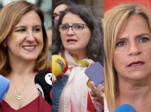 Diseño con imágenes de archivo de María José Catalá, Mónica Oltra, Pilar Bernabé y Vicente Barrera