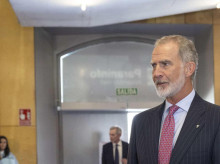 El Rey, con el rector de la Universidad Politécnica de Cartagena, Mathieu Kessler Neyer, este jueves en Cartagena