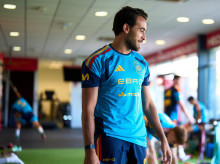 Eric García, durante una concentración con la selección española