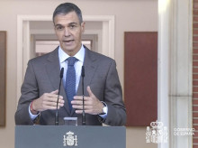 Pedro Sánchez, este lunes en el Palacio de la Moncloa