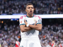 Kylian Mbappé en un partido esta temporada en el Santiago Bernabéu