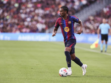 Alejandro Balde, en un partido de esta temporada con el FC Barcelona