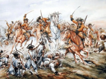 Carga del Regimiento de Dragones Lusitania durante la batalla de la Madonna del Olmo