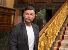 El portavoz de ERC en el Congreso, Gabriel Rufián, a su llegada a una sesión plenaria