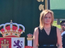 Imagen tomada este lunes de Pilar Bernabé durante los actos en honor a la patrona de la Guardia Civil