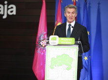 El presidente del Partido Popular, Alberto Núñez Feijóo, interviene en un acto organizado por la Asociación de Familias y Mujeres del Medio Rural (Afammer) c