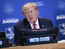 Donald Trump, presidente de los EE.UU., en un encuentro del Escudo de las Américas