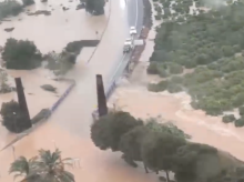 Imagen aérea de las inundaciones en Oliva (Valencia) por la dana Adam.