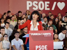 La ministra de Igualdad, Ana Redondo, la semana pasada, en un mitin del PSOE en Valladolid