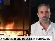 Santiago Abascal durante su entrevista a Telemadrid