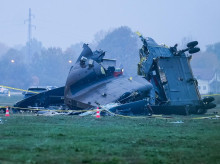 BRCKO (Bosnia and Herzegovina), 30/10/2026.- The wreckage of a crashed Italian CH-47 Chinook helicopter assigned to the EUFOR mission lies in a field near Brcko, Bosnia and Herzegovina, 30 October 2026. According to statements from the Italian Ministry of Defence and EUFOR, four Italian service members were killed and 11 others injured when the aircraft crashed during a routine training flight on 29 October 2026. (Bosnia-Herzegovina) EFE/EPA/NIDAL SALJIC