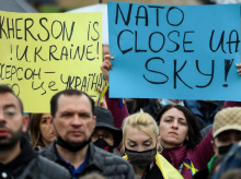 Manifestación pro Ucrania Jersón