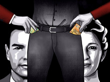Ilustración Sánchez y Yolanda Díaz dinero público