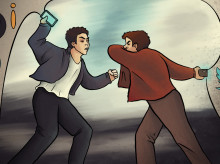 Ilustración pelea redes sociales