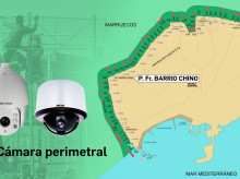 Ubicación de las cámaras de seguridad que vigilan la frontera de Melilla