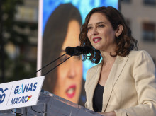 Imagen de la presidenta de la Comunidad de Madrid y candidata del PP a la reelección, Isabel Díaz Ayuso
