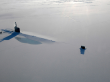 Un submarino americano en la región Ártica